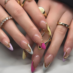 Chrome French nails